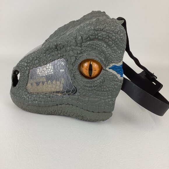 Jurassic World Chomp Roar Electronic Mask Velociraptor Blue Dinosaur Halloween - Picture 5 of 9